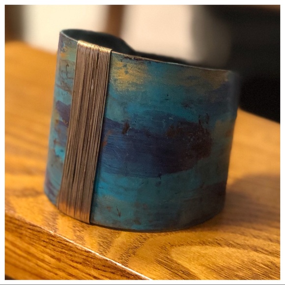 1 left ❗️NEW WIRE WRAPPED BOHO VINTAGE STYLE CUFF - Picture 2 of 6